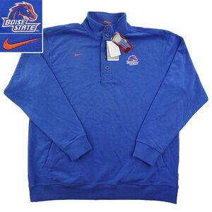 Boise State Broncos Nike Team Pullover Sweatshirt Button Mock Neck NCAA XL NWT